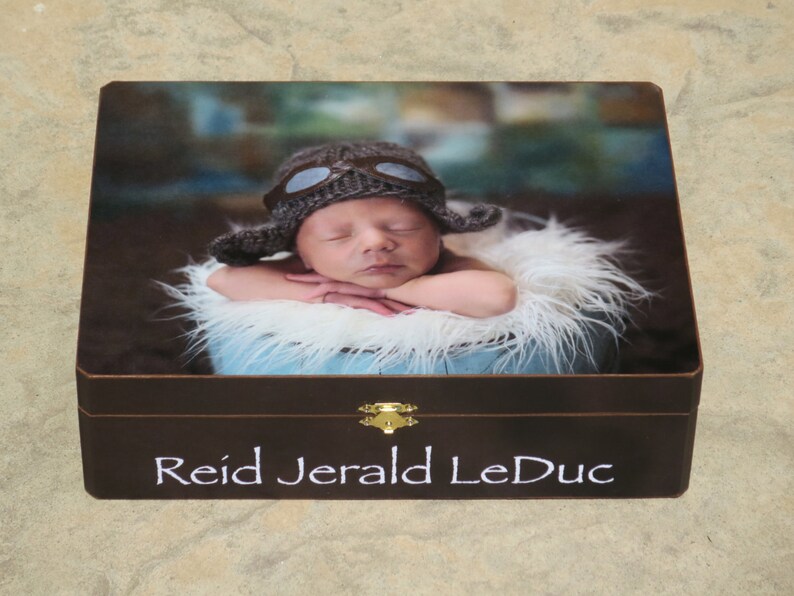 Personalized Photo Keepsake Box Custom Baby Keepsake Photo Etsy