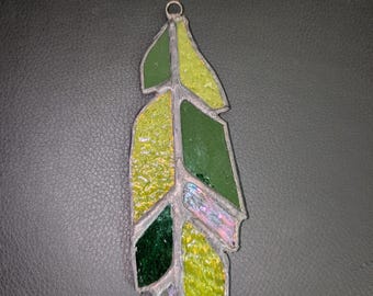 Stained glass feather