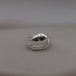 Bague serpent, grosse pièce tendance, argent sterling, bijoux faits main