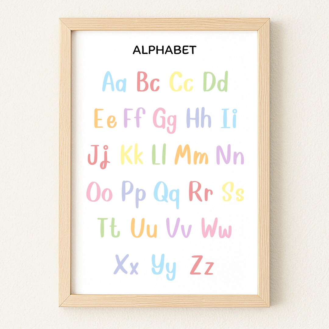 Alphabet Printable for Kids, ABC Learning Poster, Preschool Wall Art ...