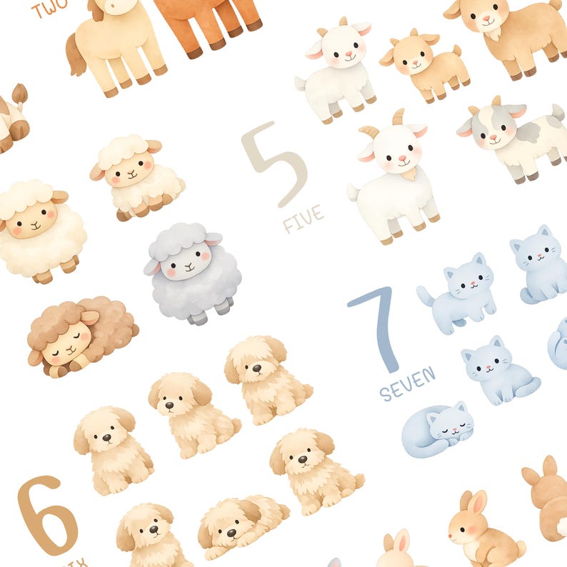 Animal Counting Printable for Kids, Preschool Numbers Chart 1-10 ...