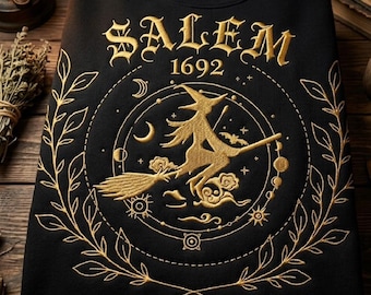 Embroidered Gothic Salem They Missed One Sweatshirt, Halloween Hoodie, Witch 1692 Shirt