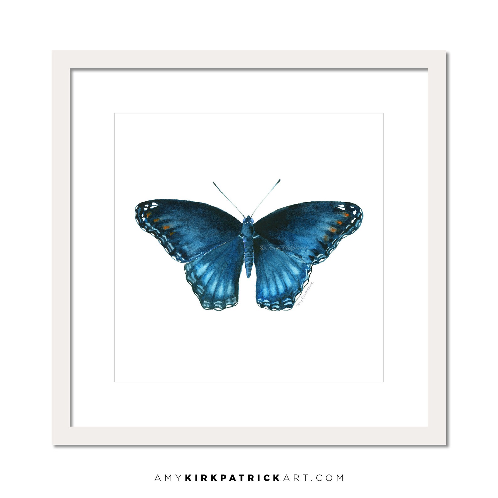 BRENTON BLUE BUTTERFLY 113 Watercolor Painting Signed Art Etsy