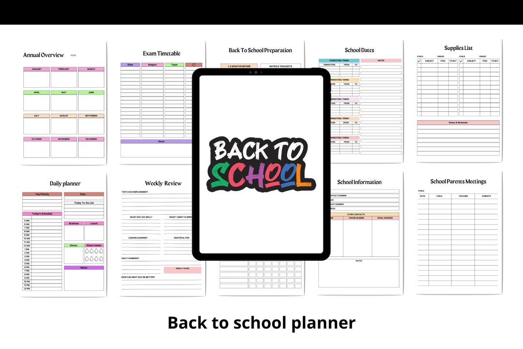 Back to School Planner Printable | Student & Parent Organizer (PDF) - Etsy