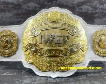 IWGP IC Intercontinental Championship Leather Strap Belt 2MM Brass Double layer