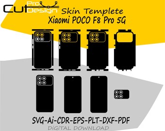 Xiaomi POCO F8 Pro 5G skin template vector skin layout skin die cuts file svg skin - Xiaomi POCO F8 Pro skin cut file