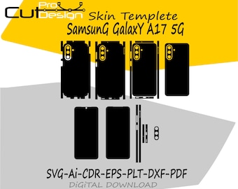Modello skin vettoriale per Samsung Galaxy A17 5G, layout skin, fustelle file svg skin - File di taglio skin per Samsung A17 5G.