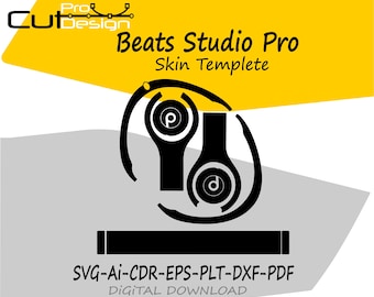 Modello skin Beats Studio Pro, layout skin vettoriale, fustelle file svg skin - File di taglio skin Beats Studio Pro