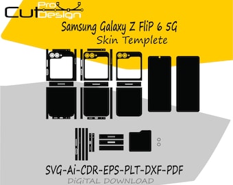 Samsung Galaxy Z Flip 6 5G skin template vector skin die cuts skin layout skin die cuts file svg - Samsung Z Flip 6 skin cut file