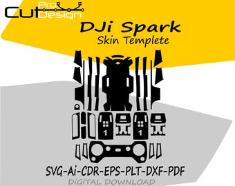 Dji Spark skin cut file skin vector template layout skin die cuts file svg skin - Dji Spark skin template.