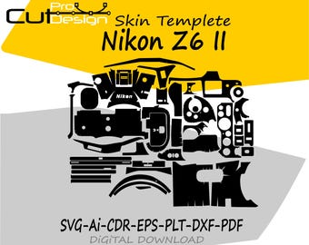 Nikon Z6 II skin vector template skin layout skin die cuts - Nikon Z6 Makr II Skin cut file - Nikon Z6 II svg Cut File