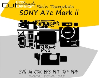 Sony A7C Mark II skin vector template skin layout skin die cuts - Sony A7C Mark 2 Skin cut file - Sony A7C Mark II Svg Cut File