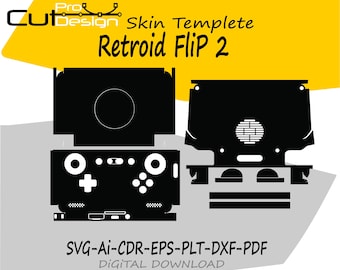 Retroid Pocket Flip 2 skin vector template skin layout skin die cuts - Retroid Pocket Flip 2 Skin Template
