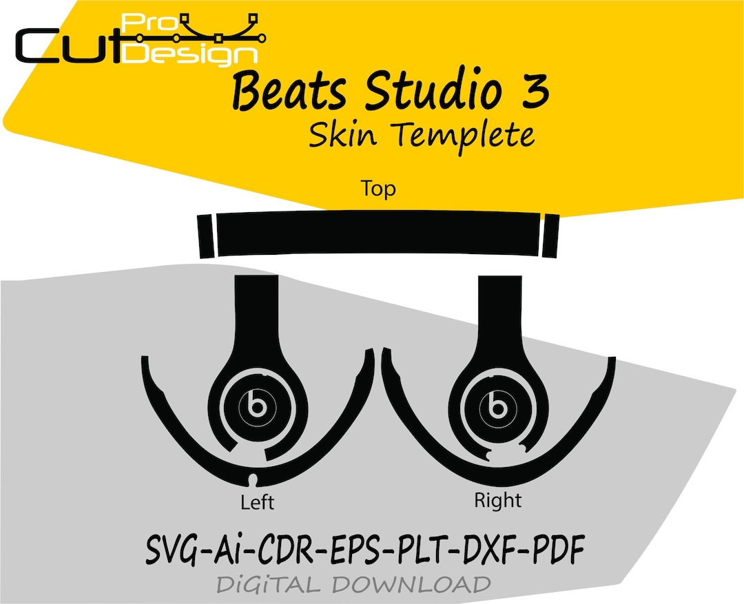 Beats Studio 3 Skin Template Vector Skin Layout Skin Die Cuts File Svg ...
