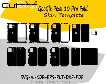 Google Pixel 10 Pro Fold 5G Skin template vector file skin die cut layout - Google Pixel 10 Pro Fold 5G SKin cut file