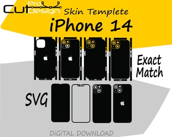 Modello vettoriale skin per iPhone 14, layout skin, fustelle skin - File di taglio skin per iPhone 14 - FILE DI TAGLIO SVG per iPhone 14