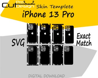iPhone 13 Pro Skin-Vektorvorlage, Skin-Layout, Skin-Stanzteile - iPhone 13 Pro Skin-Schnittdatei - iPhone 13 Pro SVG-Schnittdatei