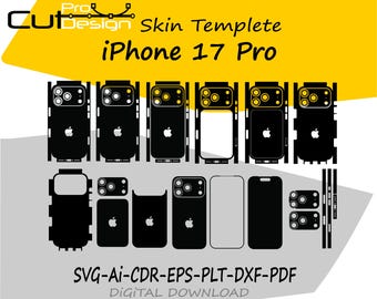 iPhone 17 Pro skin vector template skin layout skin die cuts - iPhone 17 Pro Skin cut file - iPhone 17 Pro SVG CUT FILE