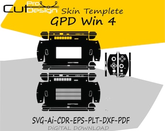 GPD Win 4 skin vector template skin layout skin die cuts - GPD Win 4 Skin cut file - GPD Win 4 svg cut file