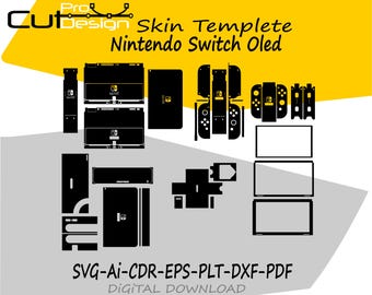 Nintendo Switch Oled skin vector file skin die cut skin template layout Svg Cricut Silhouette Nintendo Switch Oled skin cut file
