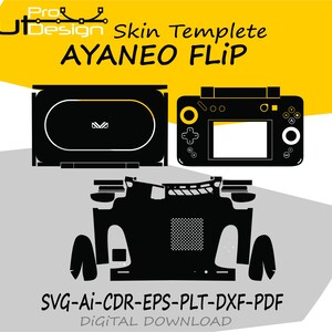 Ayaneo Flip skin vector template skin layout skin die cuts - Ayaneo Flip Skin cut file - Ayaneo Flip SVG CUT File