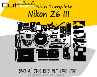 Nikon Z6 III skin vector template skin layout skin die cuts - Nikon Z6 Makr III Skin cut file - Nikon Z6 III svg Cut File