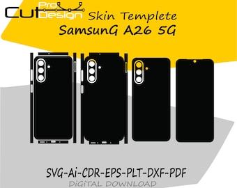 Samsung Galaxy A26 5G skin vector template skin layout skin die cuts - Samsung Galaxy A26 5G Skin cut file - Samsung A26 SVG CUT FILE