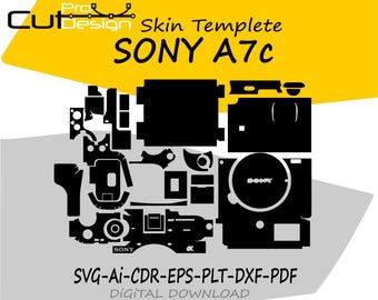 Sony A7c skin vector template skin layout skin die cuts - Sony A7c Skin cut file - Sony A7c SVG CUT FILE - Sony A7c Full Wrap Skin Template