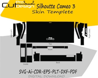 Modello skin Silhouette Cameo 3 layout skin vettoriale skin fustelle file svg skin Cricut Silhouette Silhouette Cameo 3 file di taglio skin