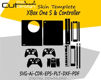XBox One S skin vector sjabloonbestand skin stans skin sjabloon lay-out SVG - XBox One S SKIN CUT FILE - XBox One S Skin Template