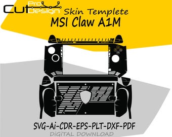 MSI Claw A1M Skin-Vektorvorlage, Skin-Layout, Skin-Stanzteile - MSI Claw A1M Skin-Schnittdatei - MSI Claw A1M Skin-Vorlage