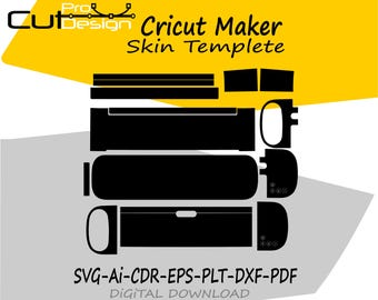 File modello vettoriale per Cricut Maker Skin, layout fustellato per Cricut Silhouette, file di taglio per Cricut Maker SKin