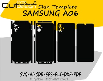 Modello vettoriale skin per Samsung Galaxy A06, layout skin, fustelle skin - File di taglio skin per Samsung Galaxy A06 - FILE DI TAGLIO SVG per Samsung A06
