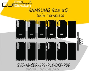 Samsung Galaxy S25 5G skin template vector skin layout skin die cuts file svg skin - Samsung S25 Skin cut file - Samsung S25 SVG CUT FILE