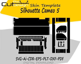 Silhouette Cameo 5 skin vector template skin layout skin die cuts - Silhouette Cameo 5 Skin cut file - Cameo 5 SVG CUT FILE