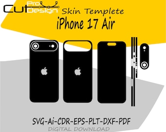 iPhone 17 Air skin vector template skin layout skin die cuts file svg skin - iPhone 17 Air skin cut file - iPhone 17 Air  SKIN CUT FILE