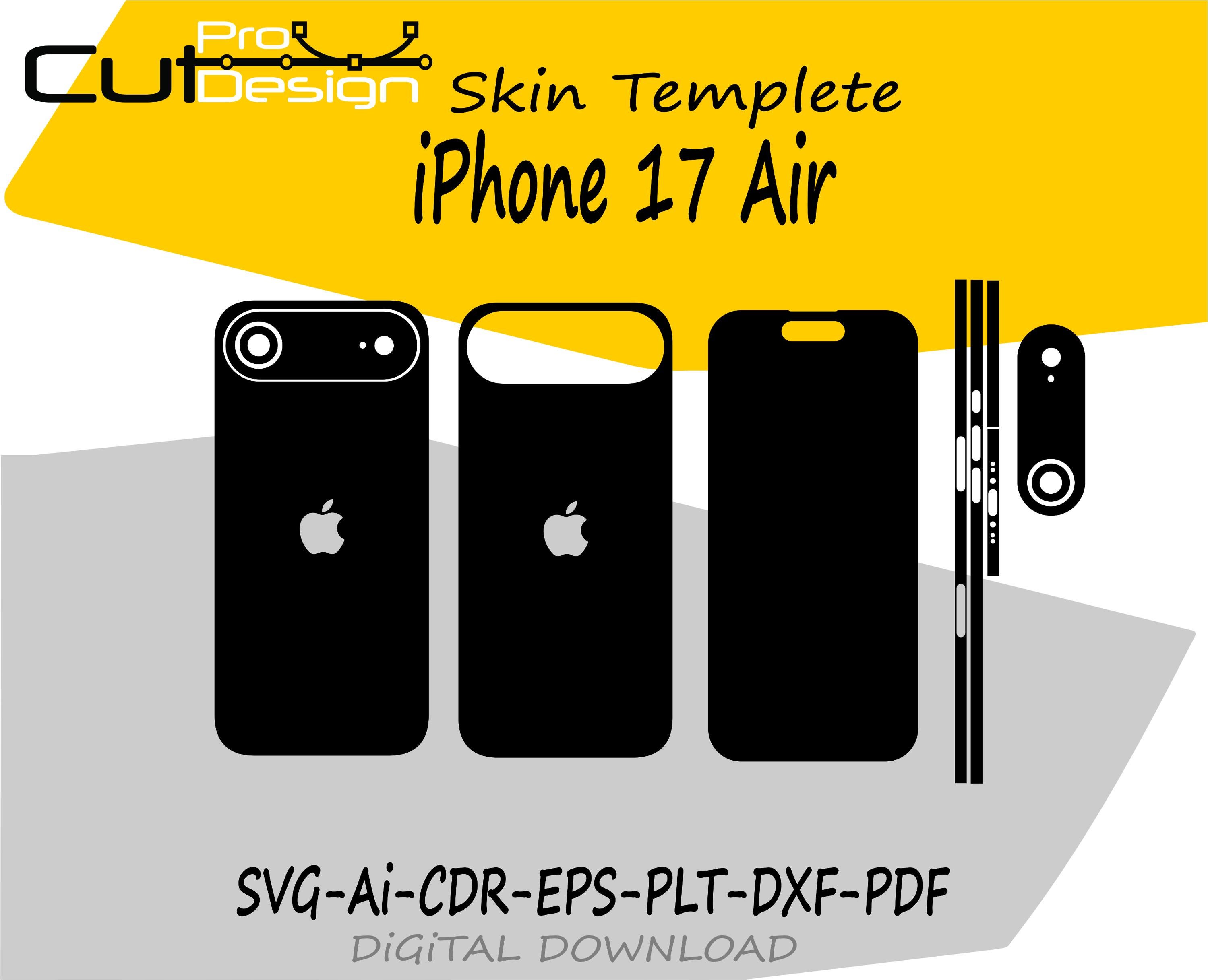 Modello vettoriale skin per iPhone 17 Air, layout skin, fustelle file svg skin - File di taglio skin per iPhone 17 Air - FILE DI TAGLIO SKIN per iPhon