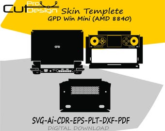 GPD Win Mini (AMD 8840) skin vector template skin layout skin die cuts - GPD Win Mini - Amd 8840 Skin cut file