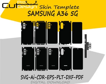 Samsung Galaxy A36 5G skin vector template skin layout skin die cuts file skin - Samsung A36 5G SVG Vector cut file - Samsung A36 CUT FILE