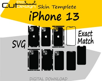 Modello vettoriale skin per iPhone 13, layout skin, fustelle skin - File di taglio skin per iPhone 13 - FILE DI TAGLIO SVG per iPhone 13 - Modello skin per iPhone 13
