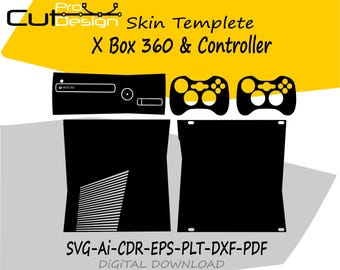 X Box 360 Skin vector template file skin die cut layout - X Box 360 SVG Skin Cut File - X Box 360 Skin Cut File - X Box 360 Skin Template