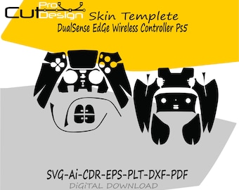 Sony DualSense Edge Wireless Controller PS5 2023 Skin-Vektorvorlage, Skin-Layout, Skin-Stanzteile