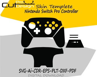 Nintendo Switch Pro Controller skin vector template skin layout skin die cuts - Nintendo Switch Pro Controller Skin cut file