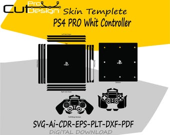 PS4 Pro Console + Controller skin template vector skin layout skin die cuts file svg skin layout PS4 Pro Skin cut file