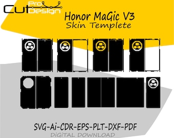 File vettoriale del modello di skin Honor Magic V3 Layout di fustellatura della skin File di taglio della skin Honor Magic V3 Max - Modello di skin Honor Magic V3