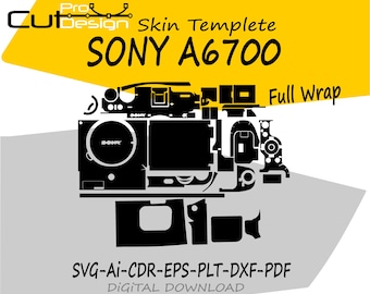Sony A6700 skin vector template skin layout skin die cuts - Sony A6700 Skin cut file - Sony A6700 SVG CUT FILE