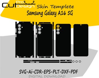Samsung Galaxy A16 5G skin sjabloon vector skin lay-out skin stans bestand svg skin - Samsung A16 skin snijbestand