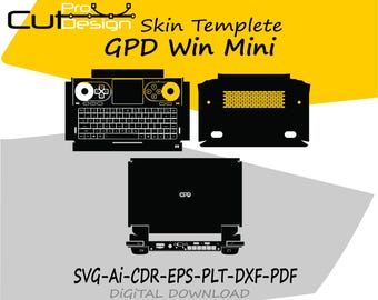 GPD Win 2023 Mini skin vector template skin layout skin die cuts - GPD Win Mini Skin cut file - GPD Win Mini svg cut file