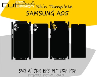 Modello vettoriale skin per Samsung A05, layout skin, fustelle skin - File di taglio skin per Samsung A05 - FILE DI TAGLIO SVG per Samsung A05
