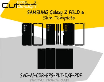 Samsung Galaxy Z Fold 6 5G skin template vector skin layout skin die cuts - Samsung Galaxy Z Fold 6 5G skin cut file